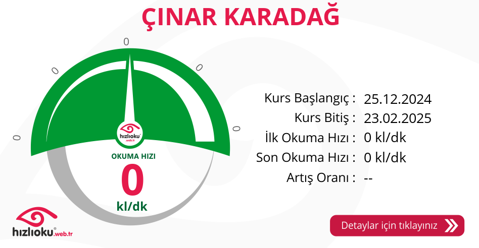 Hızlı Okuma Kursu - ÇINAR KARADAĞ