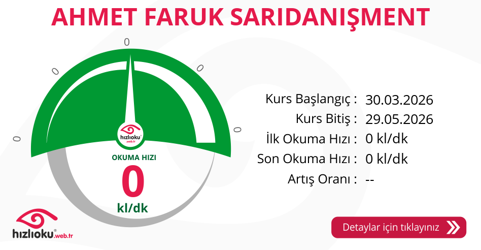 Hızlı Okuma Kursu - AHMET FARUK SARIDANIŞMENT